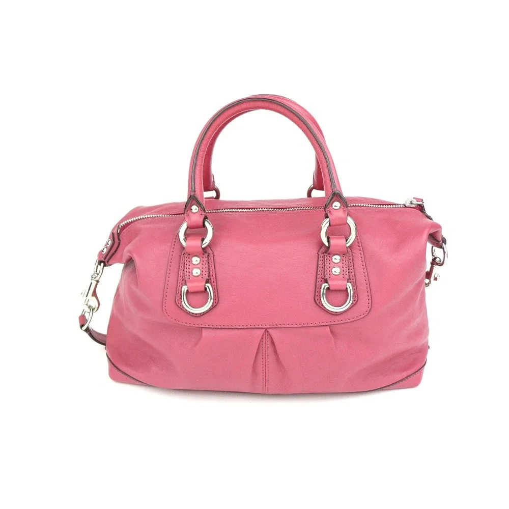 Coach Ashley Pink Leather Satchel Shoulder Bag F15445